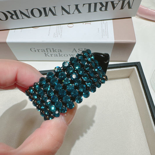 South Korea's Dongdaemun new diamond-studded geometric square shiny ponytail hairpin twist clip banana clip hair accessories