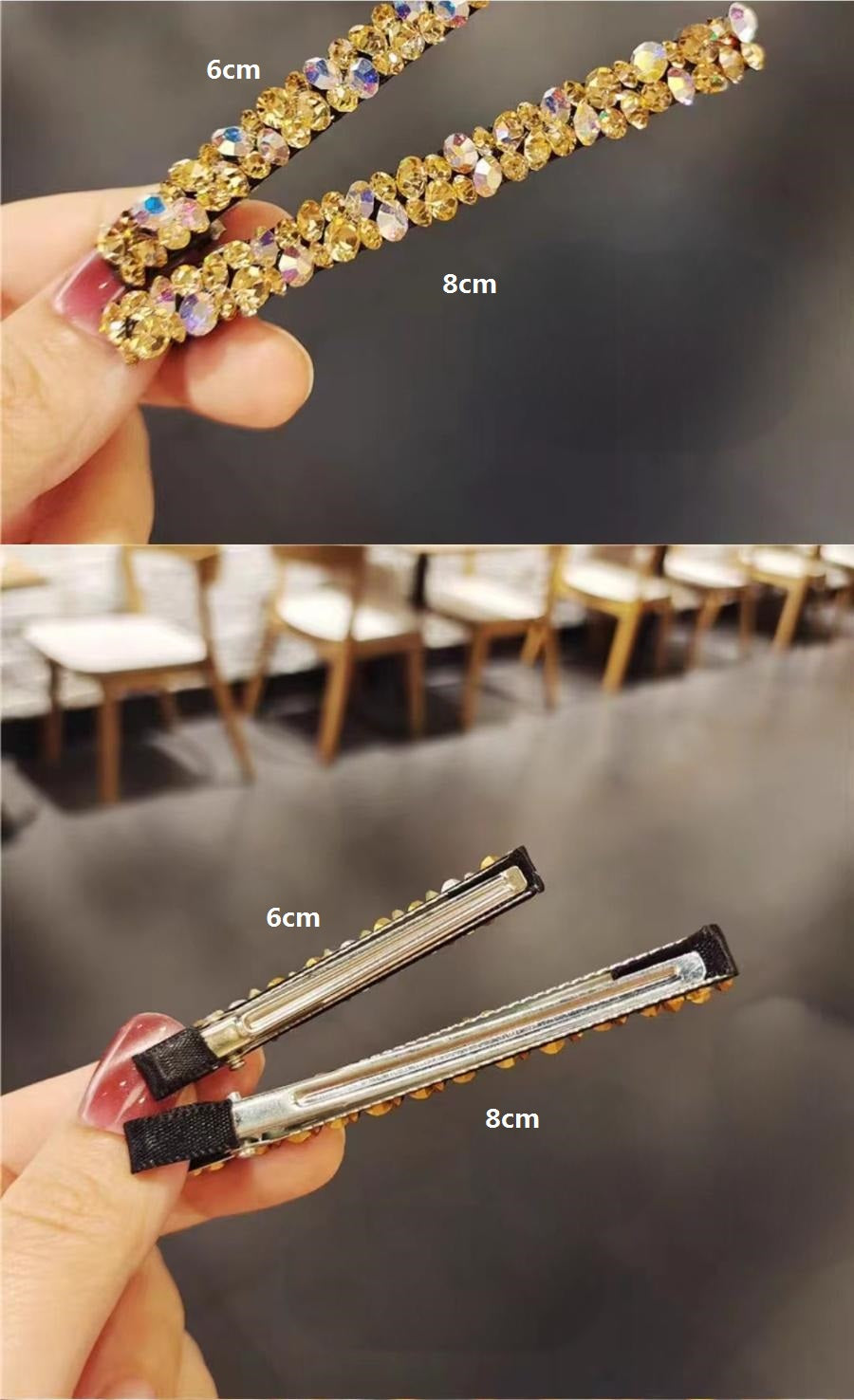 Korean Czech rhinestone clip shiny side hairpin ins back of the head spring clip hairpin half-tied ponytail clip